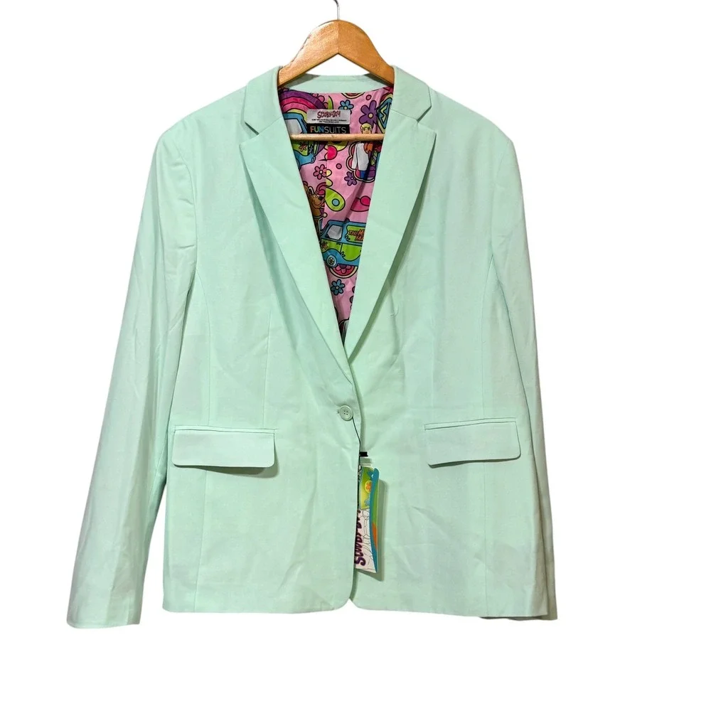 FunSuits Scooby-Doo Mystery‎ Machine Mint Green Blazer Women Size 18 NWT
